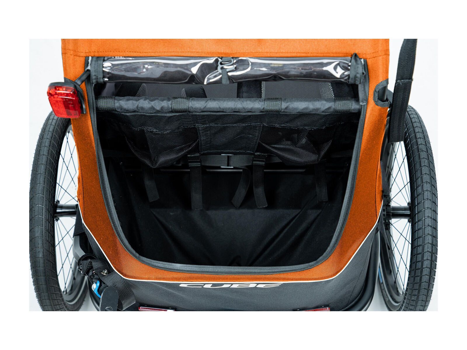 Cube Kinder Fahrradanhänger Double CMPT X Actionteam, grey´n´orange - Bild 7