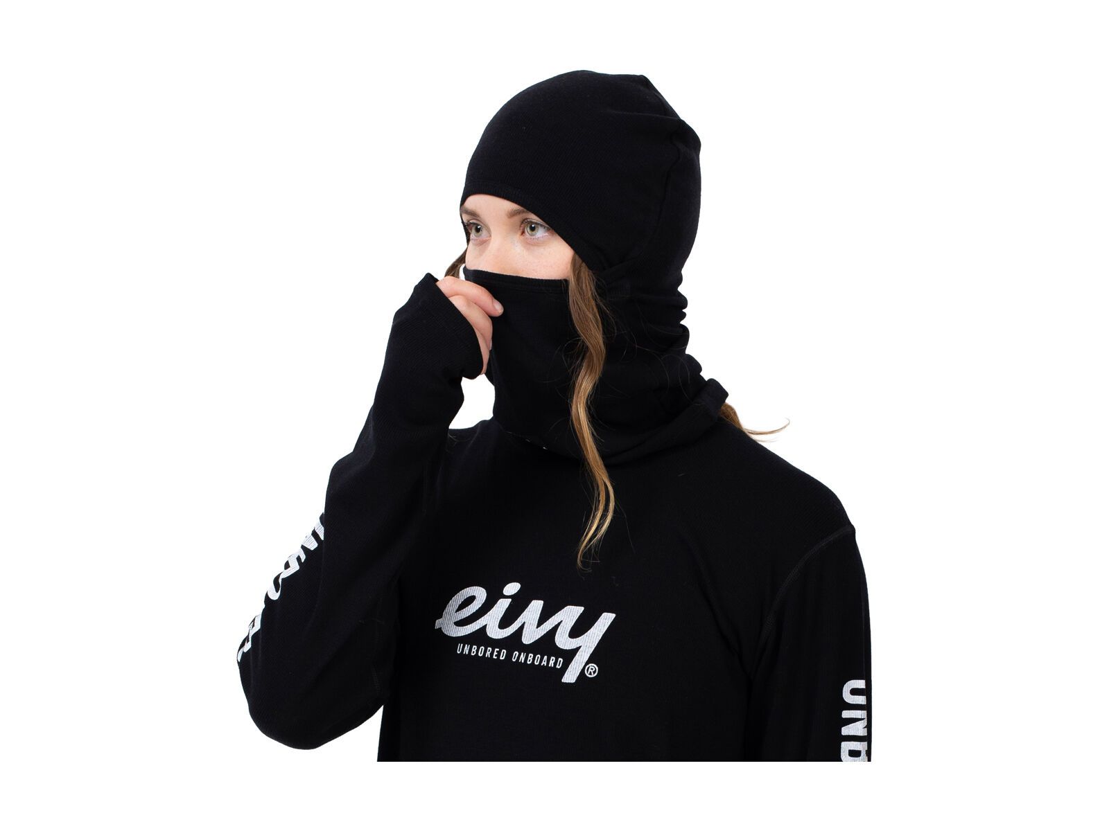 Eivy Hinge Merino Wool Rib Balaclava, black - Bild 2