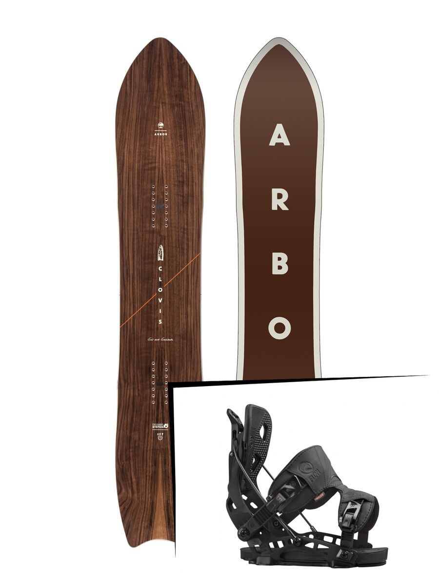 Set: Arbor Clovis 2017 + Flow NX2 2016, black - Snowboardset - Bild 1