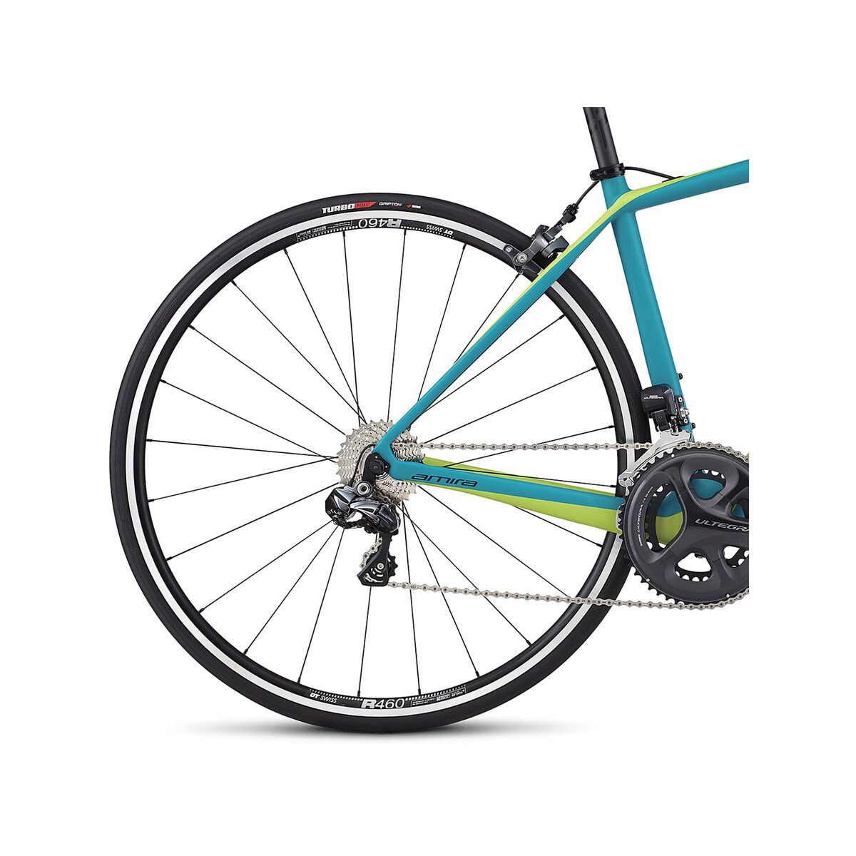 Specialized Amira SL4 Comp Ultegra Di2, satin light turquoise/hyper green/black - Bild 4