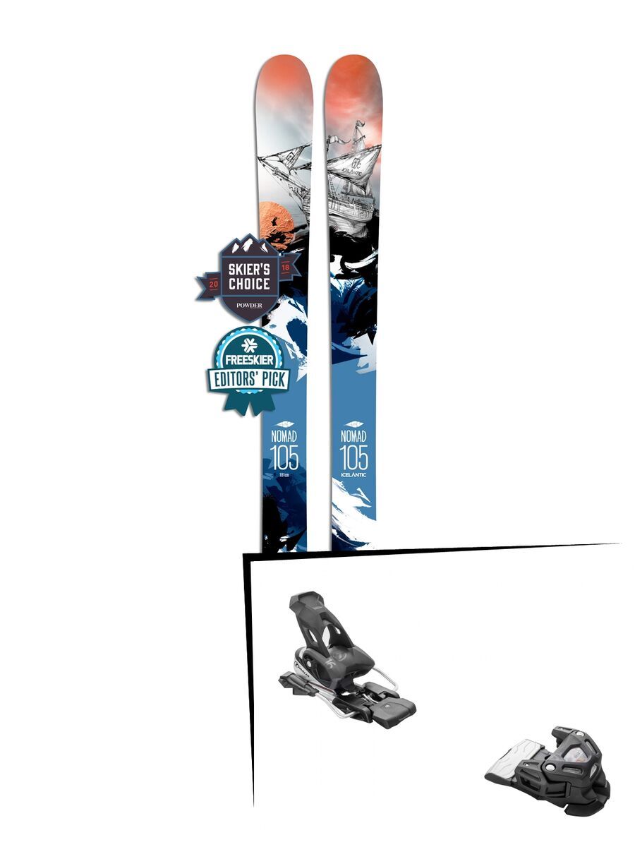 Set: Icelantic Nomad 105 Lite 2018 + Tyrolia Attack 16 solid black - Bild 1