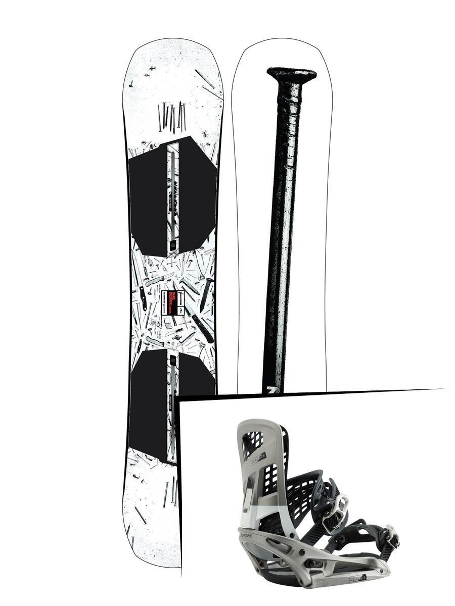 Set: Burton Name Dropper 2019 + Burton Genesis EST super silver - Bild 1