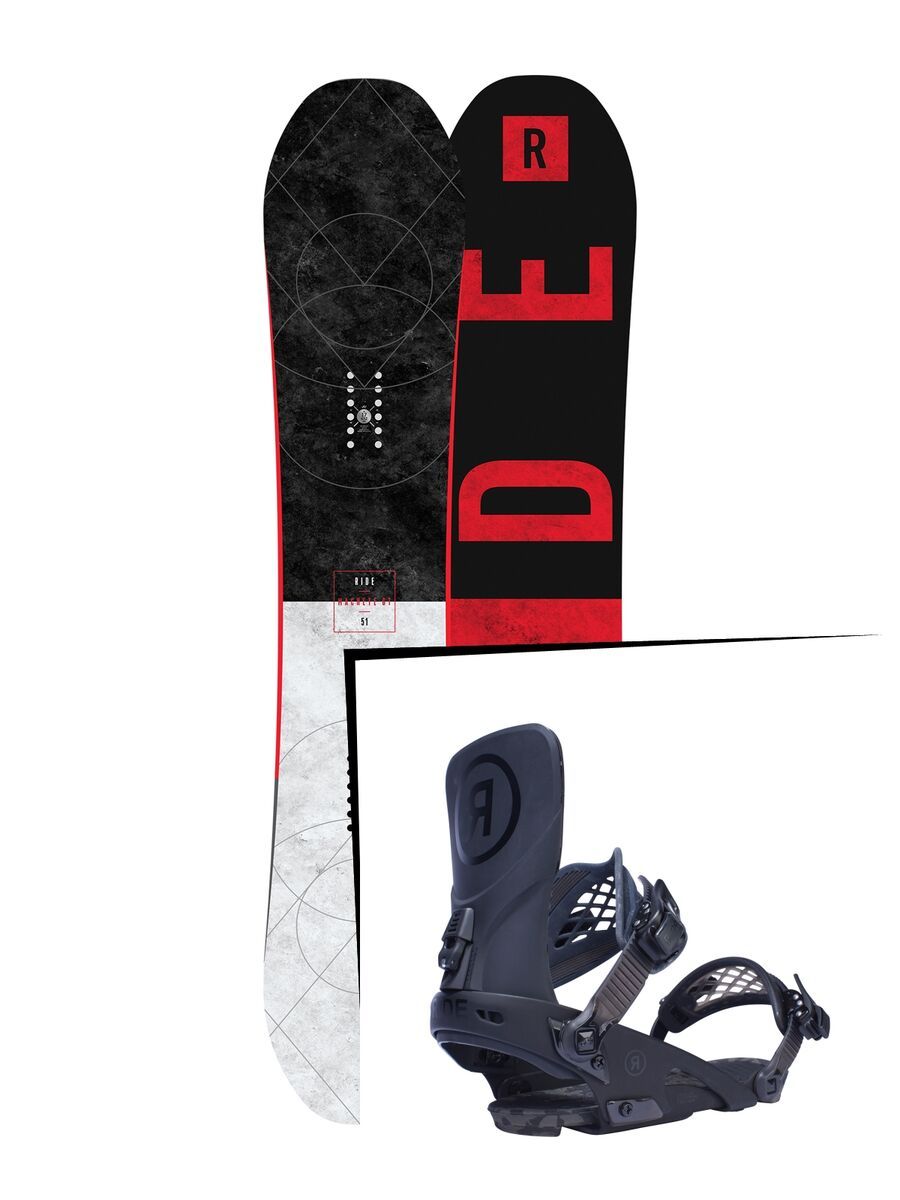 Set: Ride Machete GT 2017 + Ride LTD 2017, black - Snowboardset - Bild 1