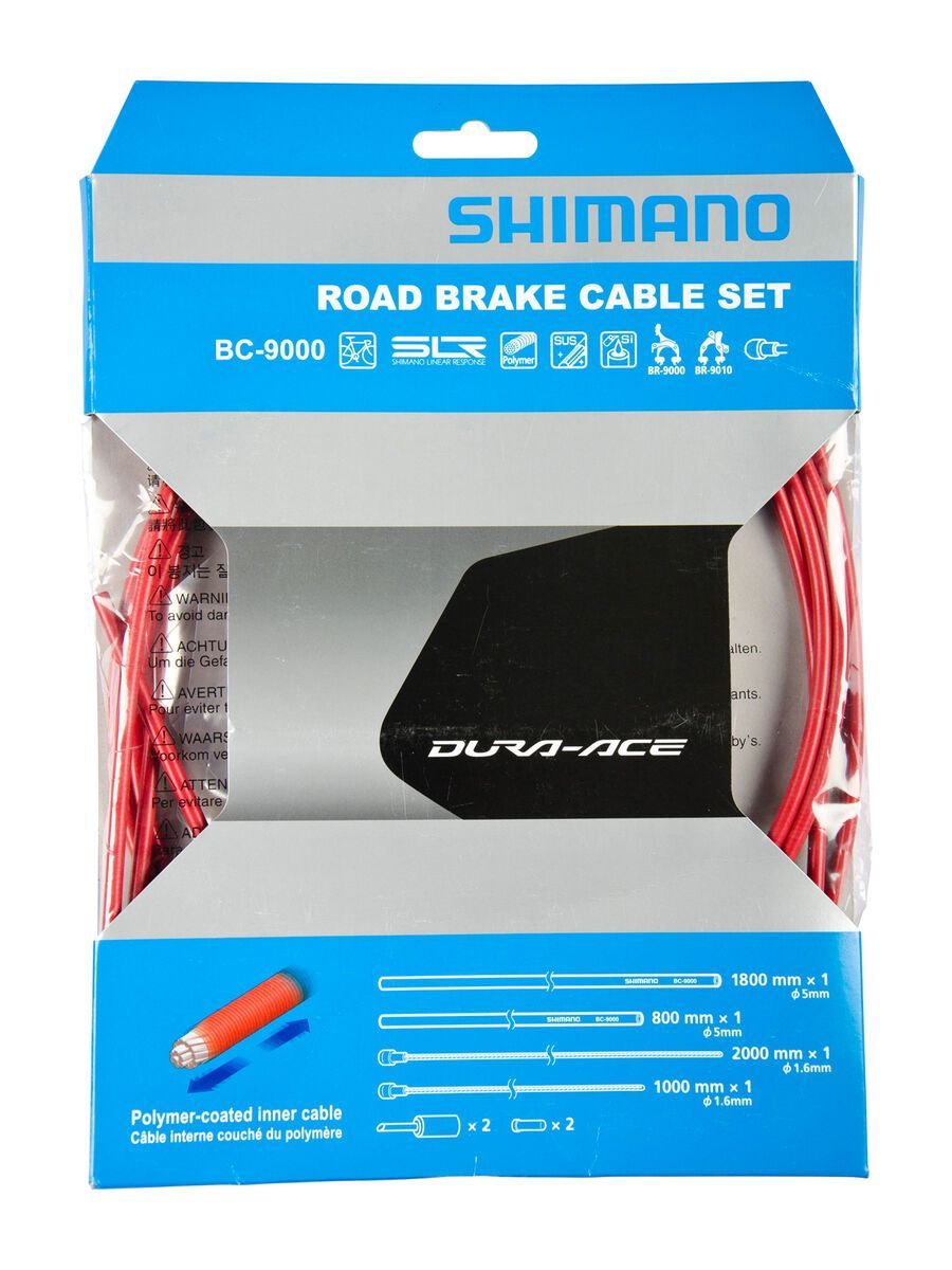 Shimano Bremszug-Set Dura-Ace Polymer beschichtet, rot - Bild 1
