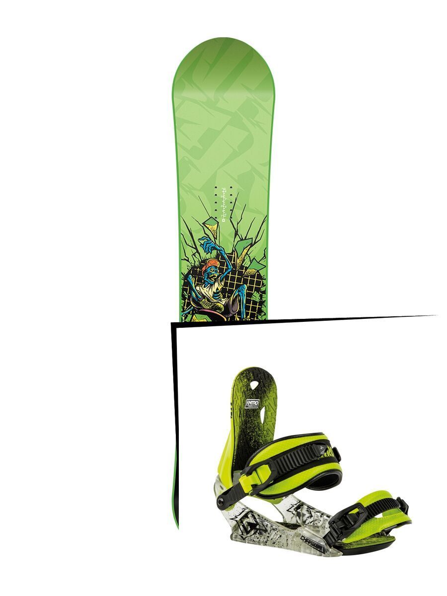 Set: Nitro Ripper Youth 2017 + Nitro Charger 2017, lime - Snowboardset - Bild 1