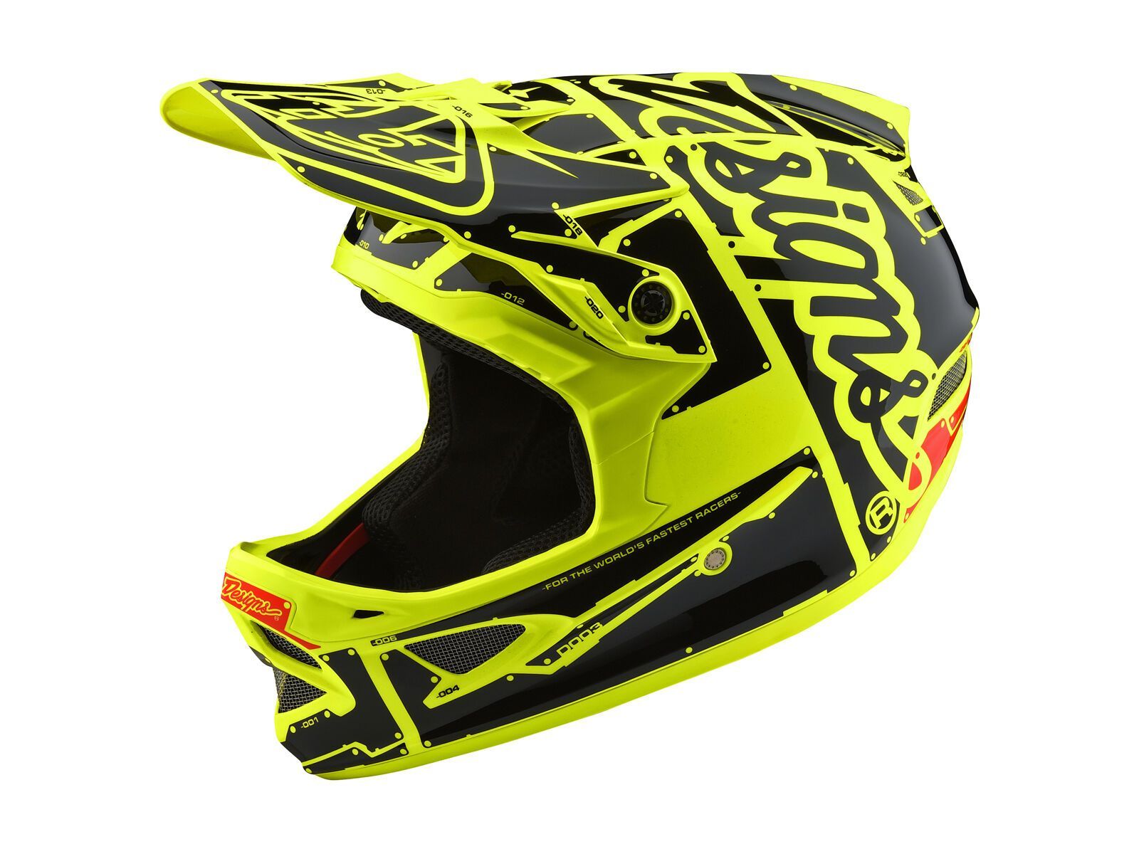 TroyLee Designs D3 Fiberlite Helmet Factory, flo yellow - Bild 1