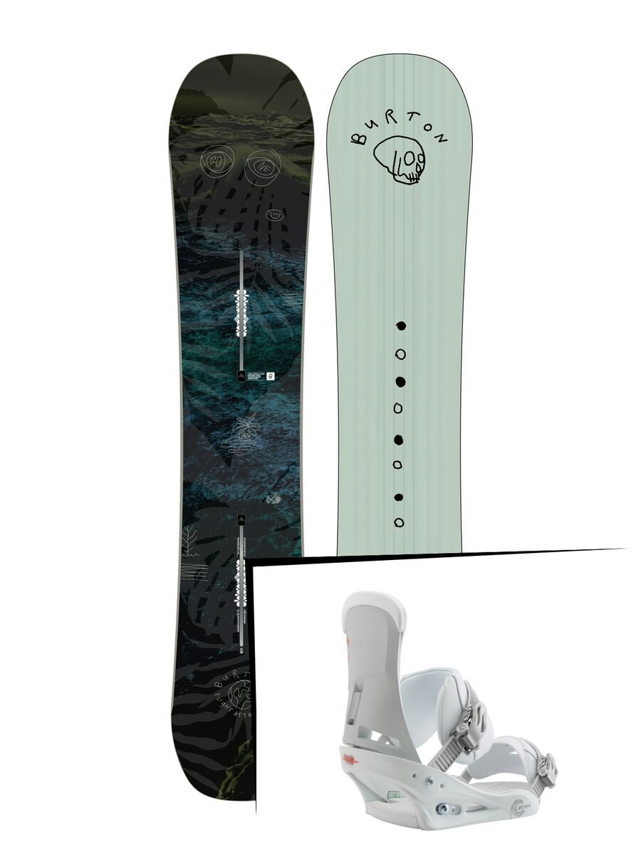 Set: Burton Flight Attendant Wide 2019 + Burton Custom white - Bild 1