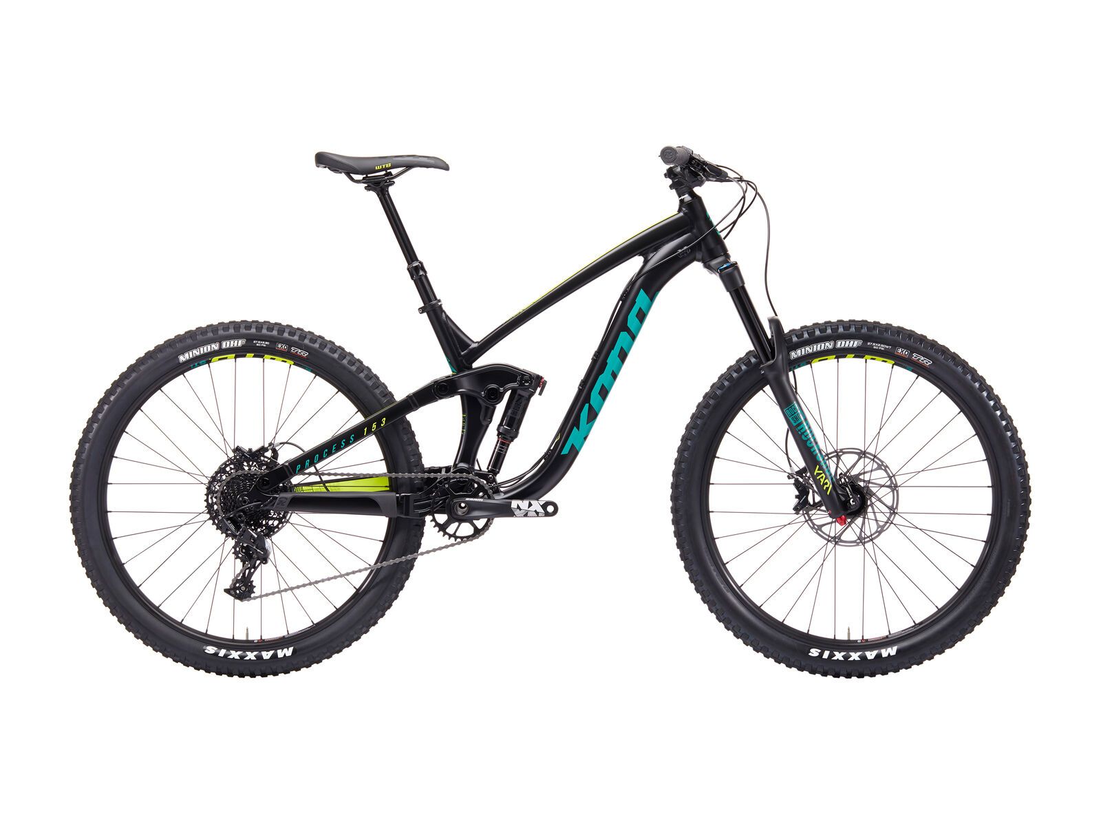 Kona Process 153 27.5, matt black w/ gloss emerald green & yellow decals - Bild 1
