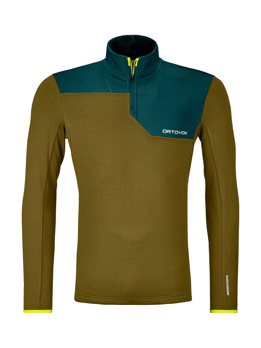 Ortovox Merino Fleece Light Zip Neck M, green moss - Bild 1