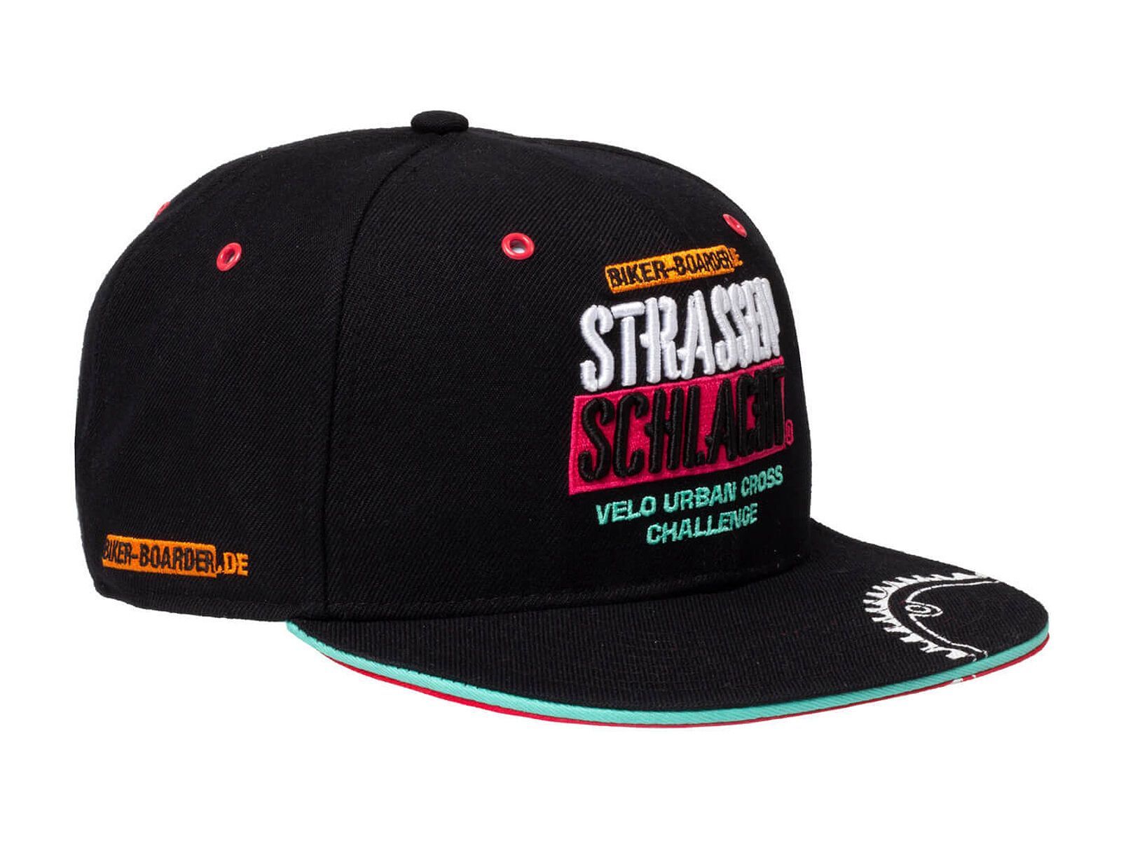 BIKER-BOARDER Strassenschlacht Snapback Cap Logo, schwarz - Bild 2