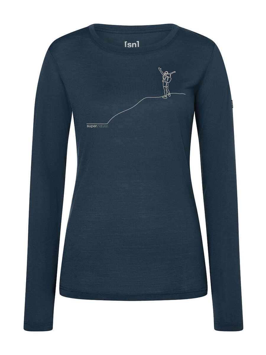 super.natural Bergglück LS Damen, blueberry/feather grey - Bild 1