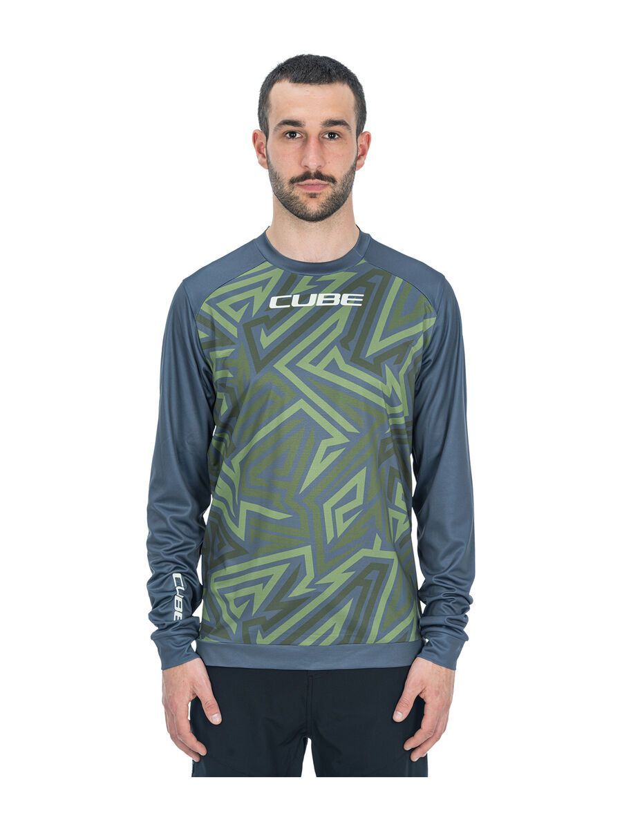 Cube ATX Rundhalstrikot TM langarm, olive´n´grey - Bild 2