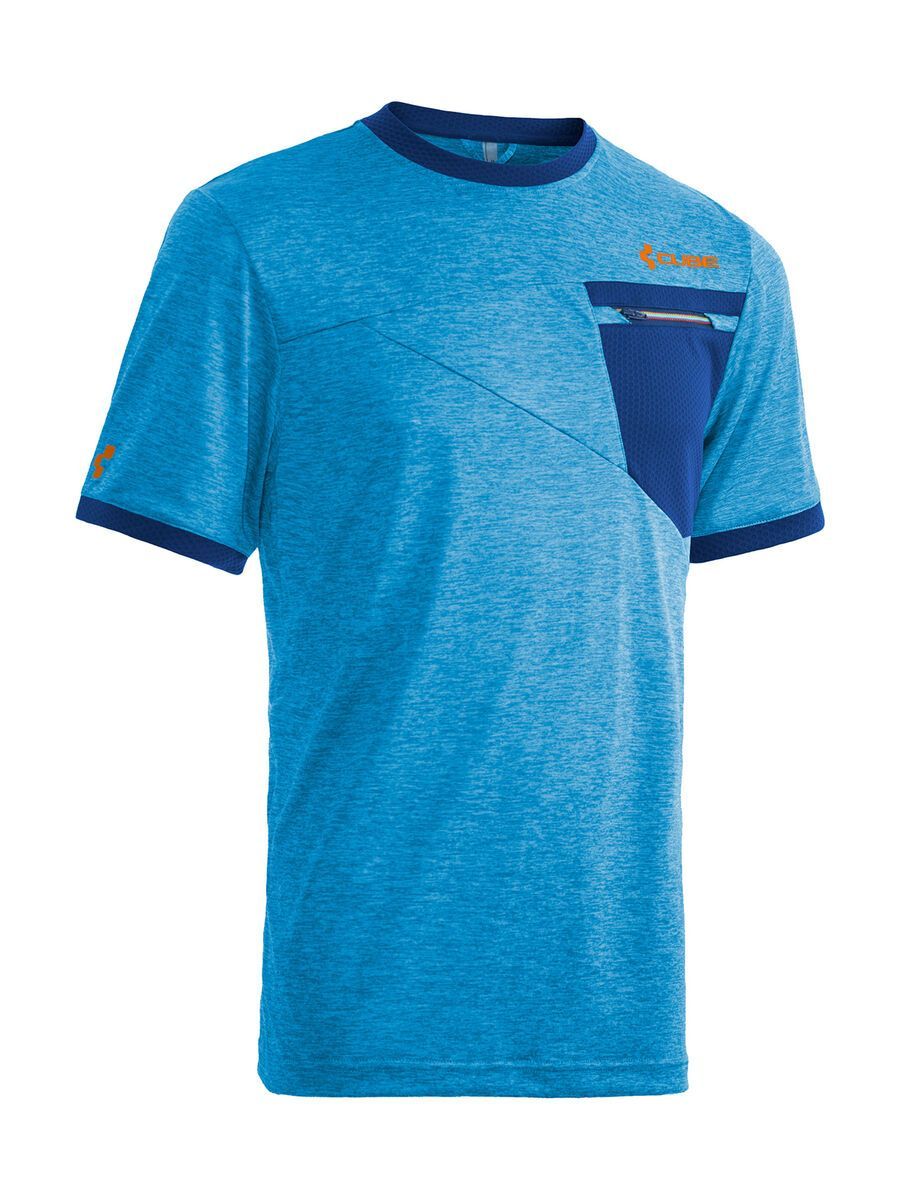 Cube Tour Rundhalstrikot Free kurzarm, blue - Bild 1