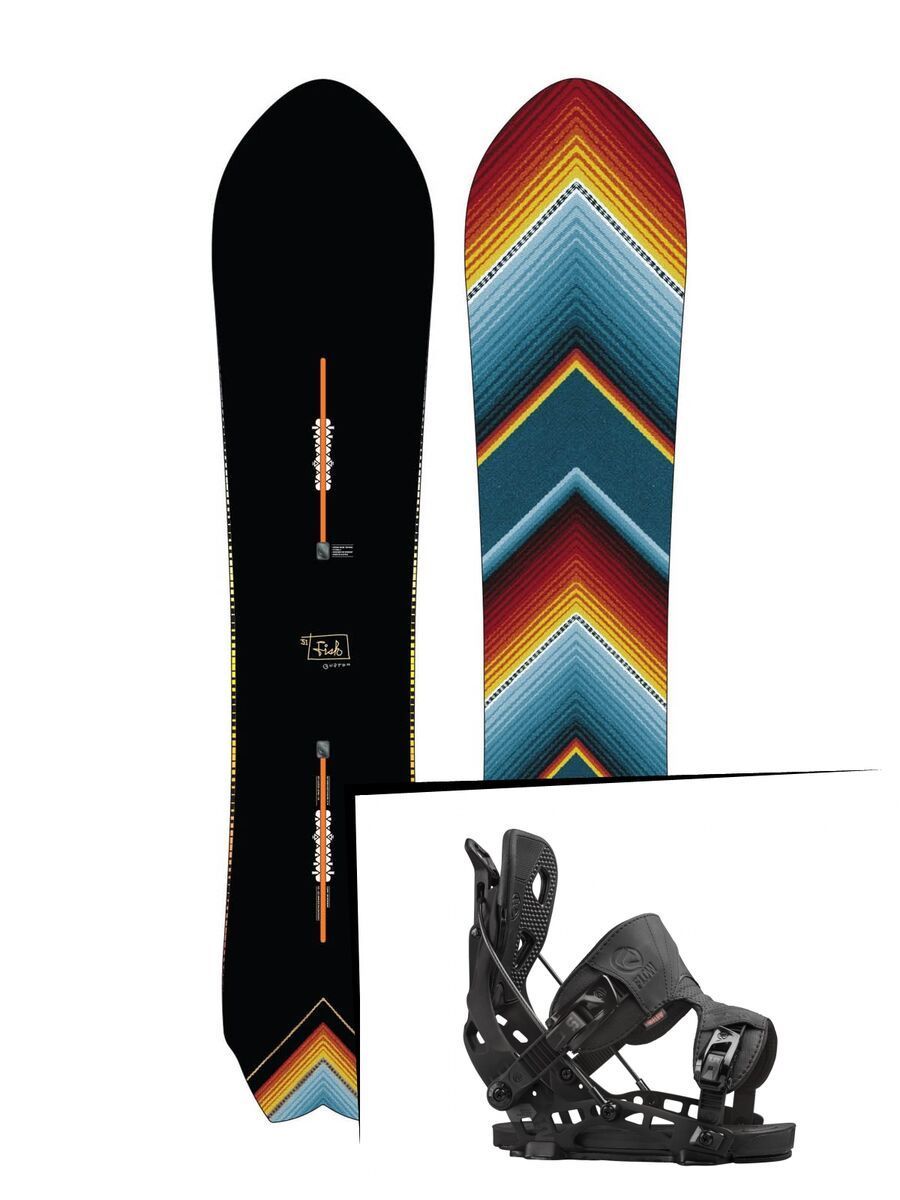 Set: Burton Fish Small 2015 + Flow NX2 2016, black - Snowboardset - Bild 1