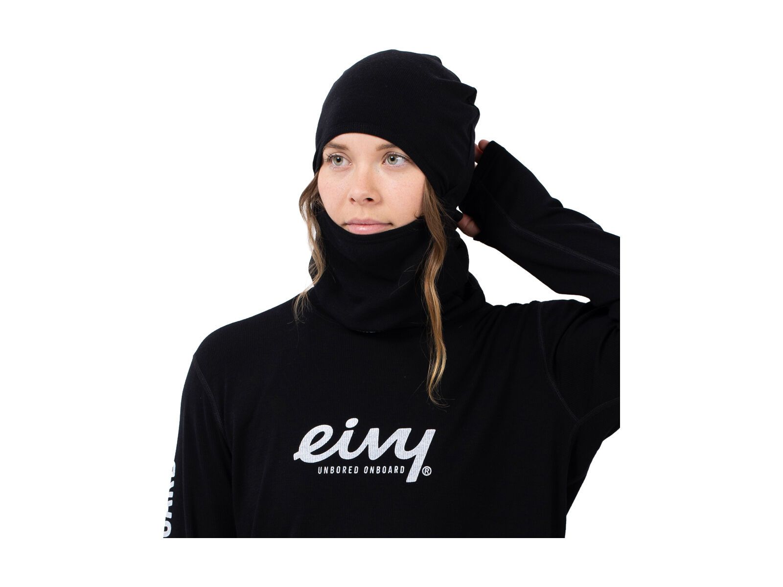 Eivy Hinge Merino Wool Rib Balaclava, black - Bild 1