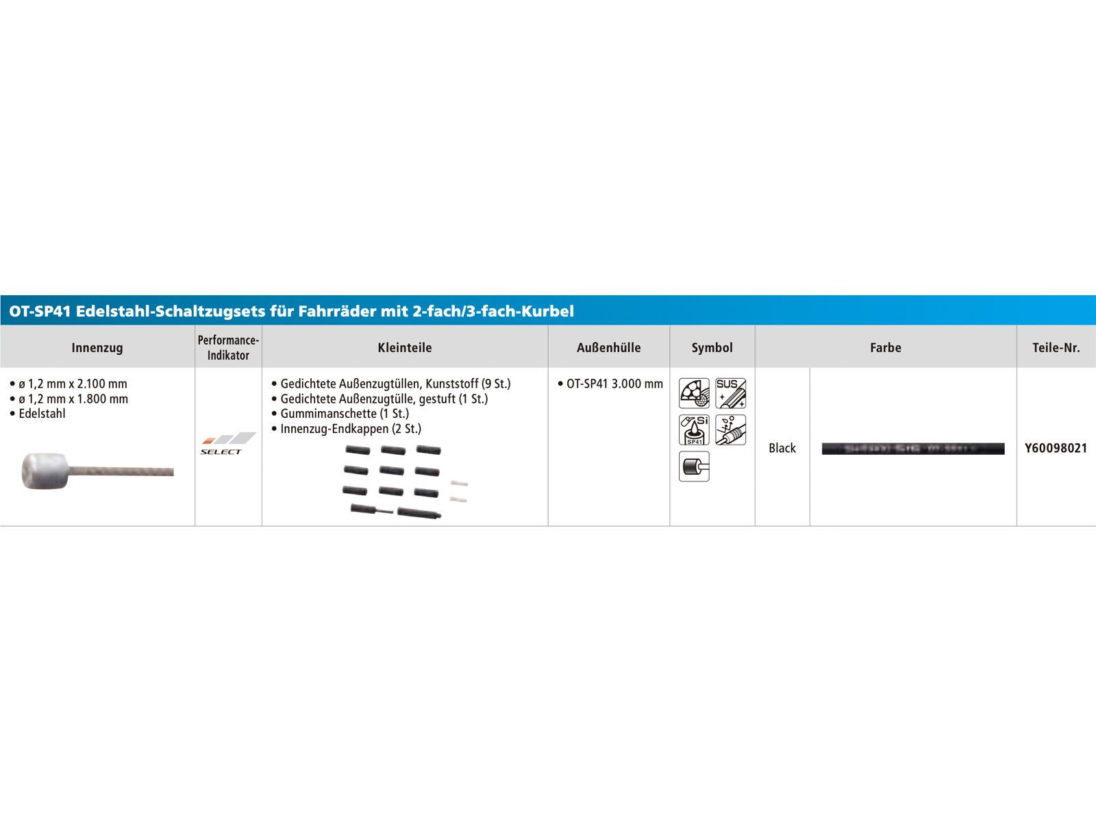 Shimano Schaltzug-Set MTB Edelstahl - 1x 1.800/1x 2.100 mm - Bild 3