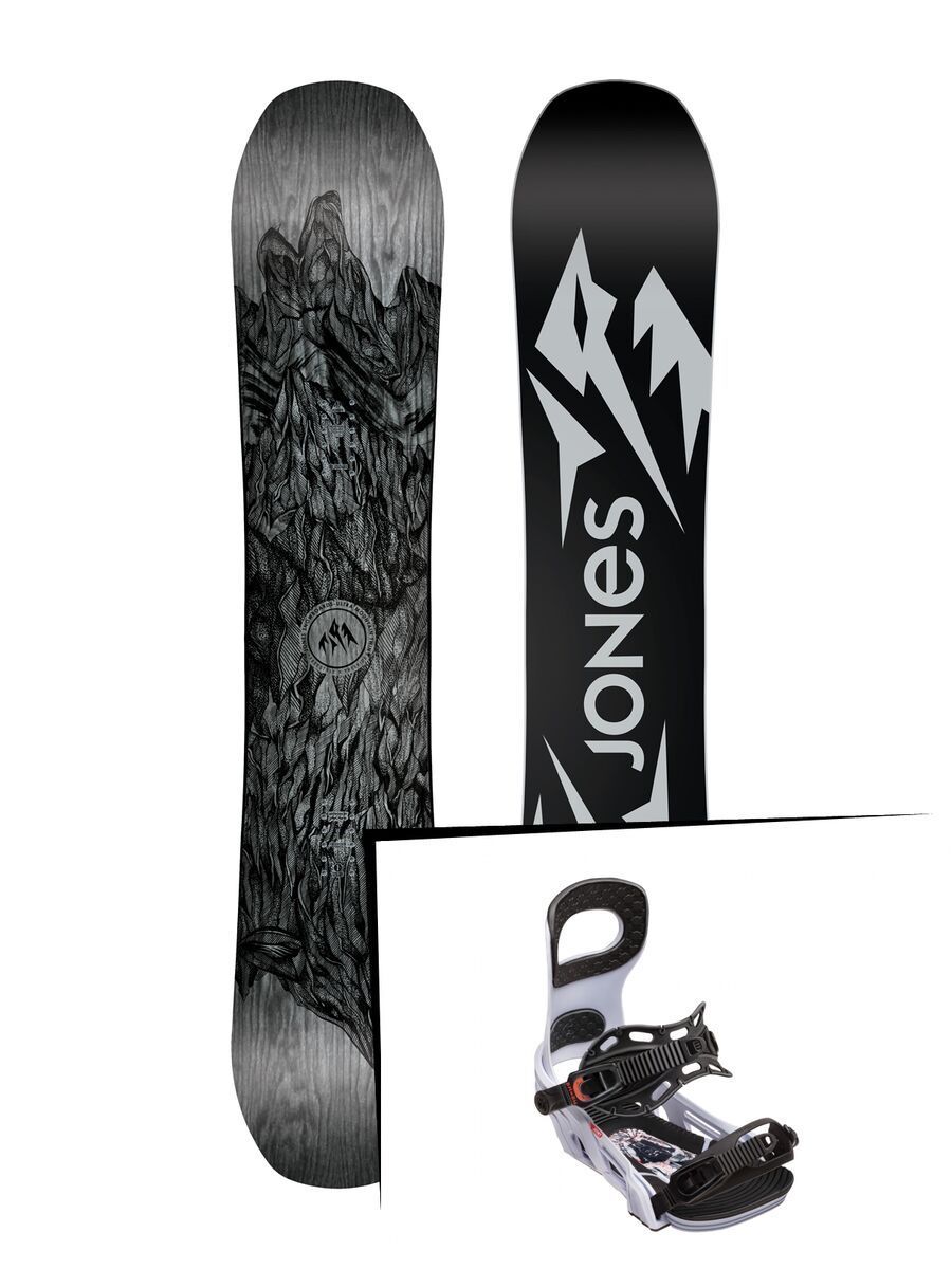 Set: Jones Ultra Mountain Twin Wide 2019 + Bent Metal Joint white - Bild 1