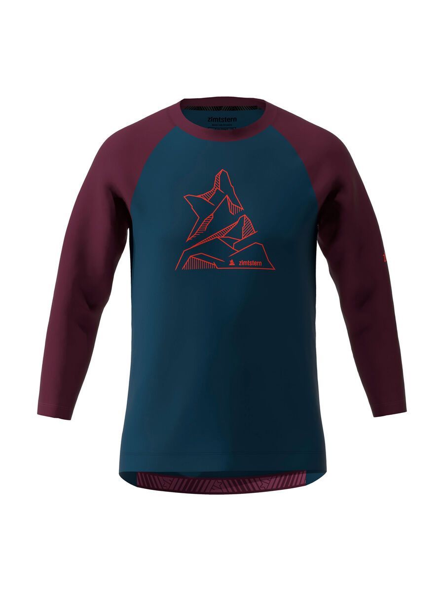 Zimtstern PureFlowz Shirt 3/4 Men, french navy/windsor wine - Bild 1