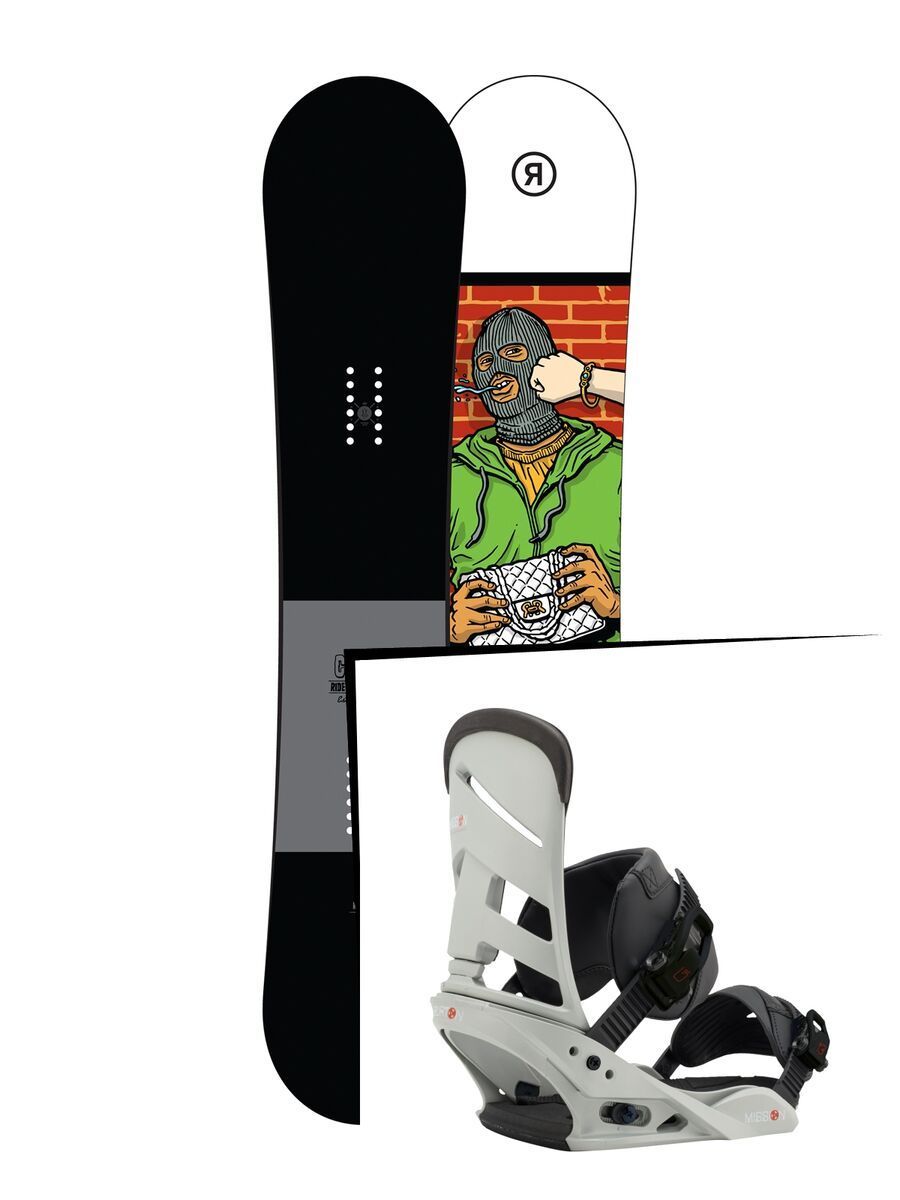 Set: Ride Crook 2017 + Burton Mission 2017, gnarly sheen - Snowboardset - Bild 1