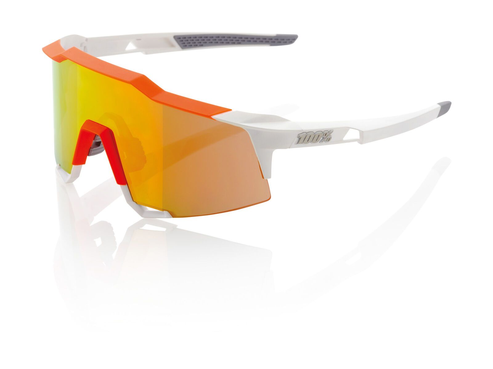 100% Speedcraft, white/orange/Lens: mirror - Bild 1