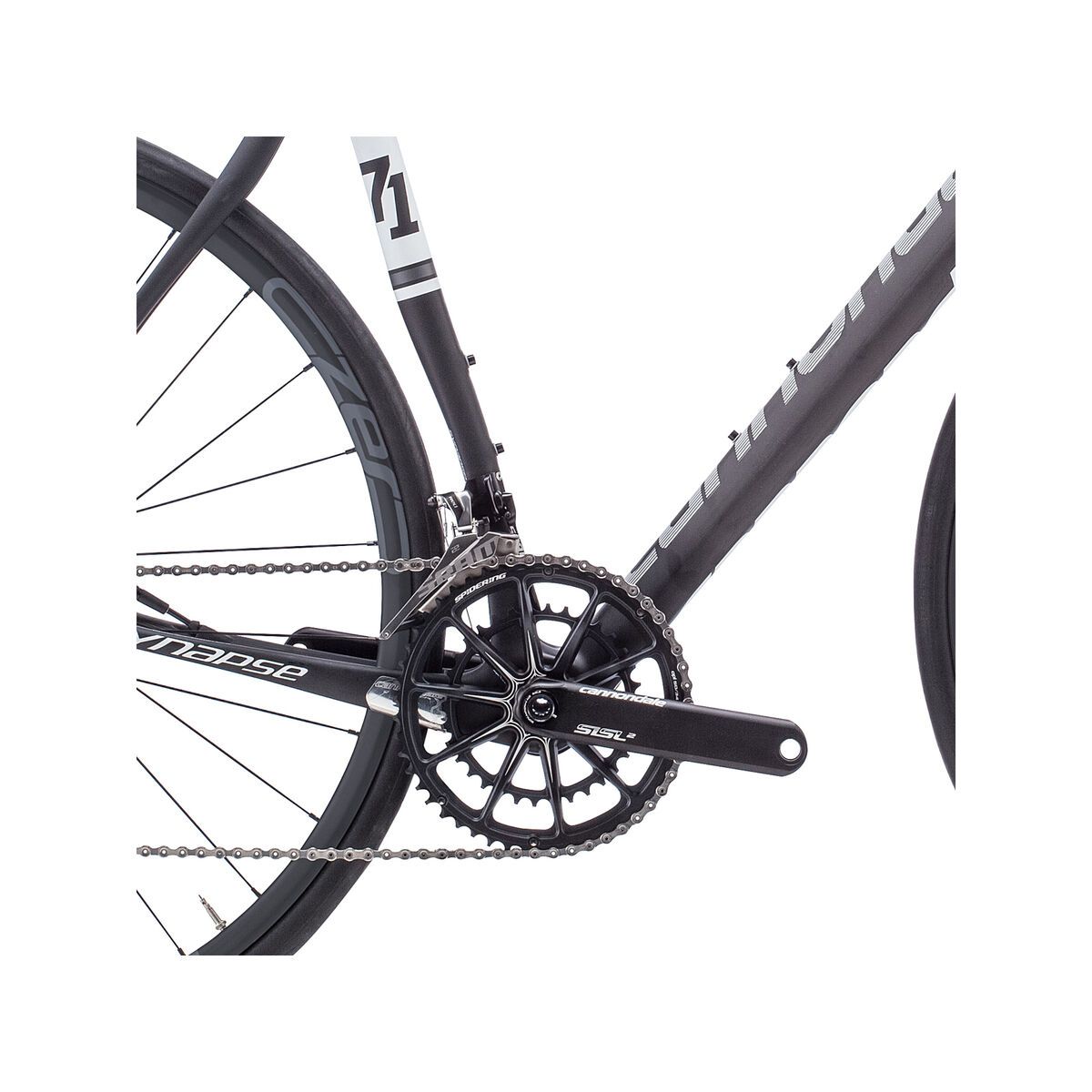 Cannondale Synapse Carbon Hi-Mod Red Disc, jet black with magnesium white, matte - Bild 3