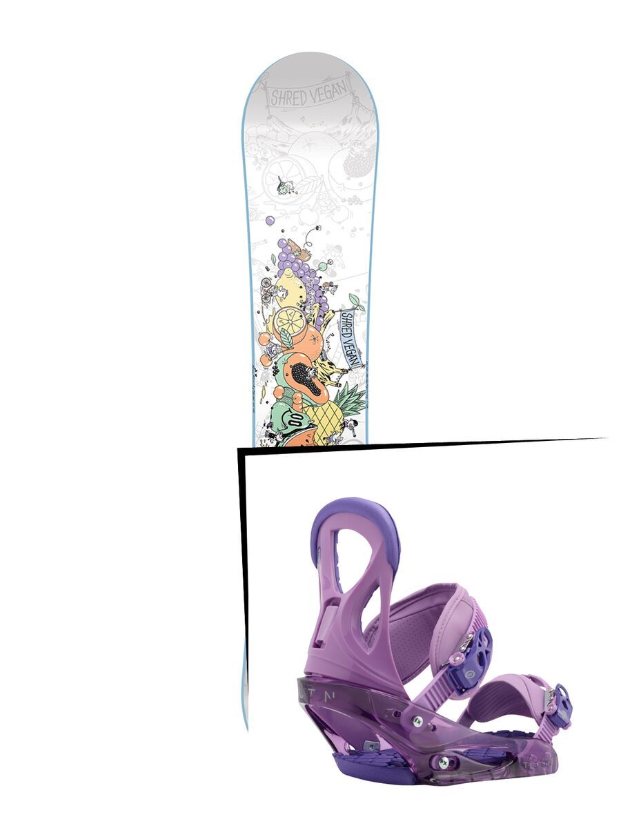 Set: Nitro Pro One Off Ana Rumiha 2017 + Burton Stiletto 2017, purple - Snowboardset - Bild 1