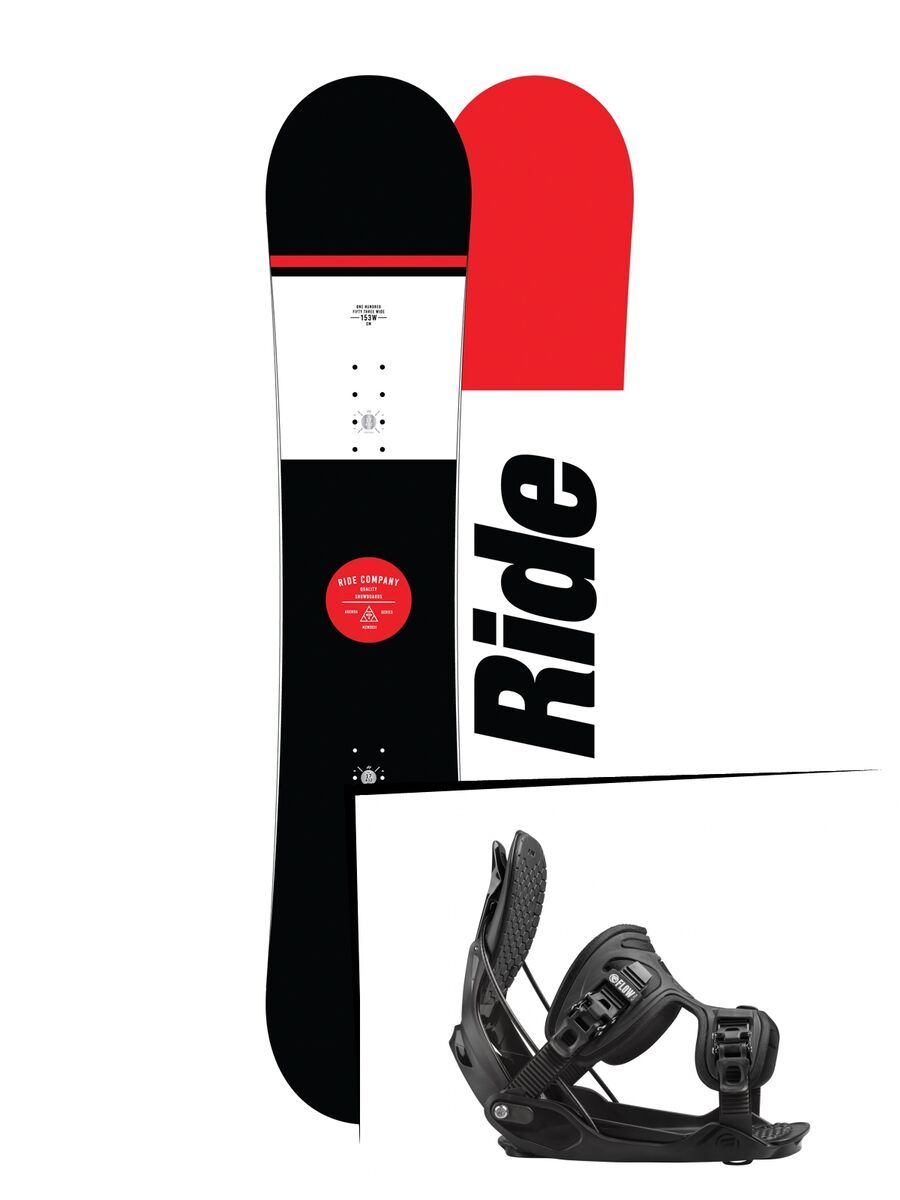 Set: Ride Agenda Wide 2017 + Flow Alpha 2016, black - Snowboardset - Bild 1