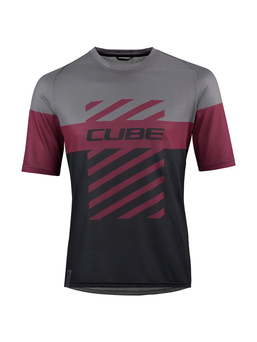 Cube Edge Rundhalstrikot kurzarm, bordeaux - Bild 1