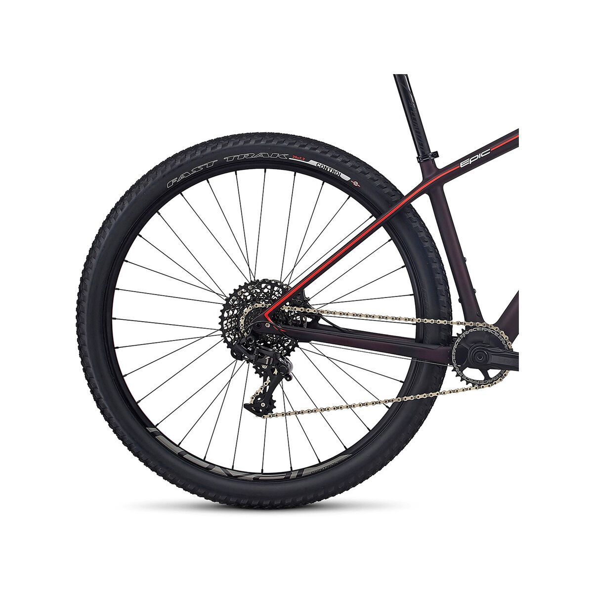 Specialized Woman's Epic HT Expert Carbon 29 World Cup, red flake tint carbon/nordic red/baby blue - Bild 4