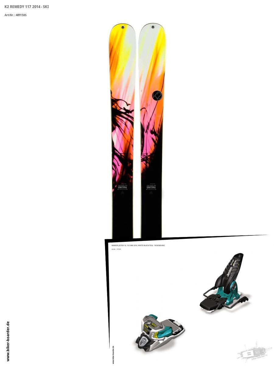 K2 SKI Set: Remedy 117 2014 + Marker Jester 16 - Bild 1
