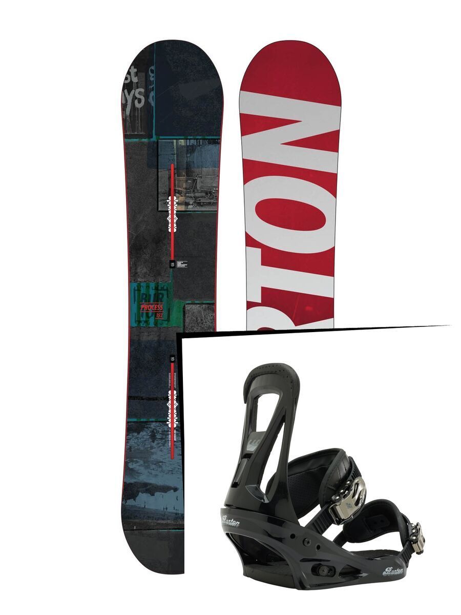 Set: Burton Process 2015 + Burton Freestyle 2017, black - Snowboardset - Bild 1
