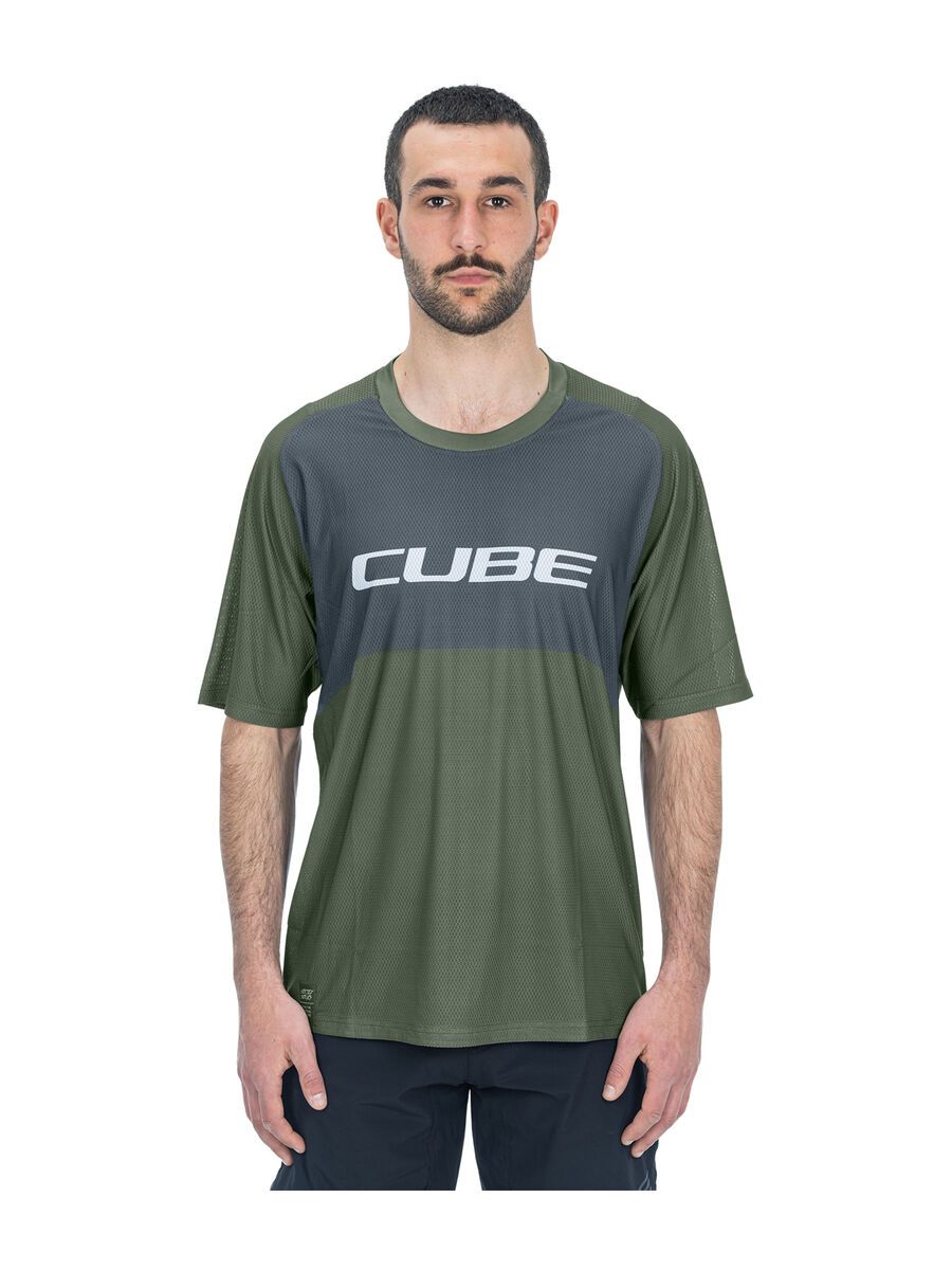 Cube Vertex Rundhalstrikot TM kurzarm, olive´n´grey - Bild 2