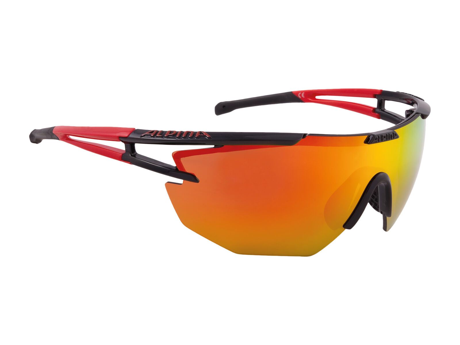 Alpina Eye-5 Shield CM+, black-red/Lens: ceramic mirror red - Bild 1