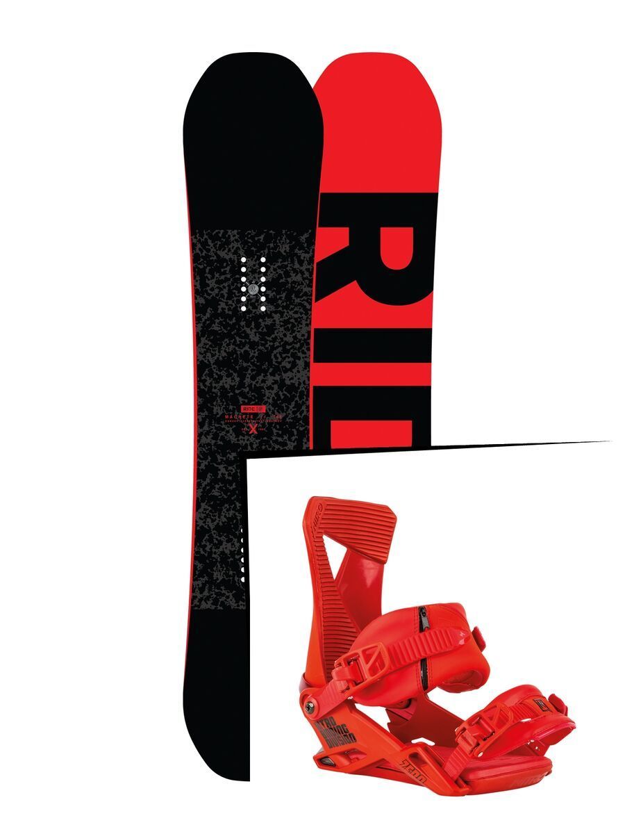 Set: Ride Machete 2017 + Nitro Zero 2016, red - Snowboardset - Bild 1