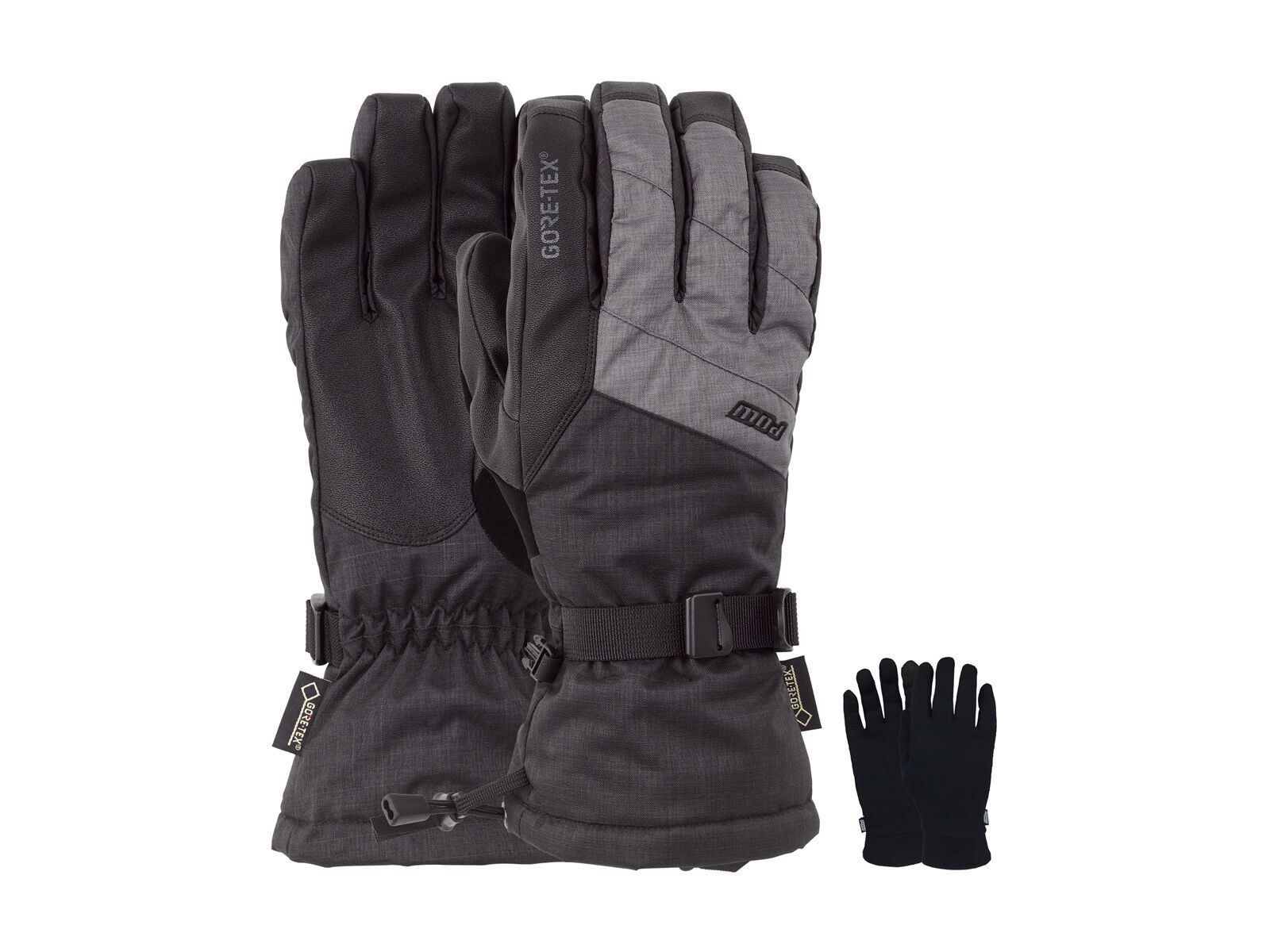 POW Gloves Warner Gore-Tex Long Glove + Merino Liner, charcoal - Bild 1