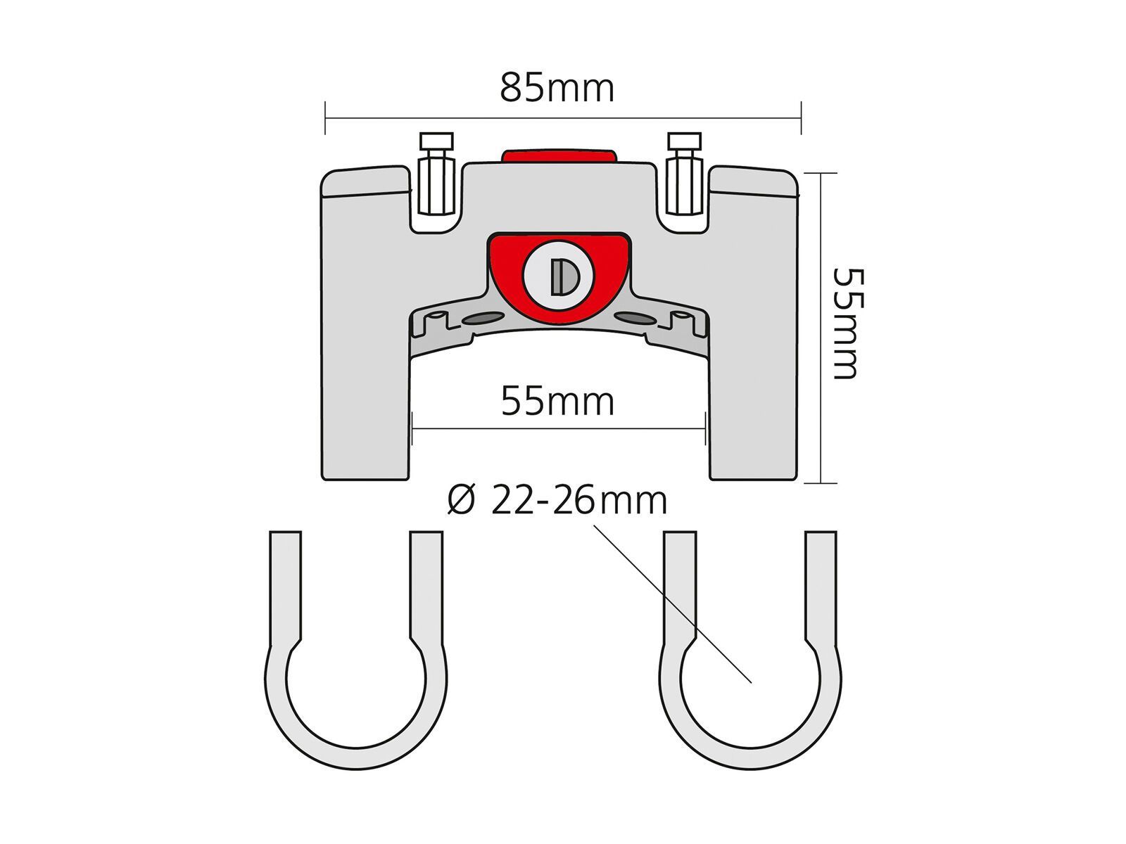 Klickfix Lenker Adapter Standard mit Schloss - Bild 3