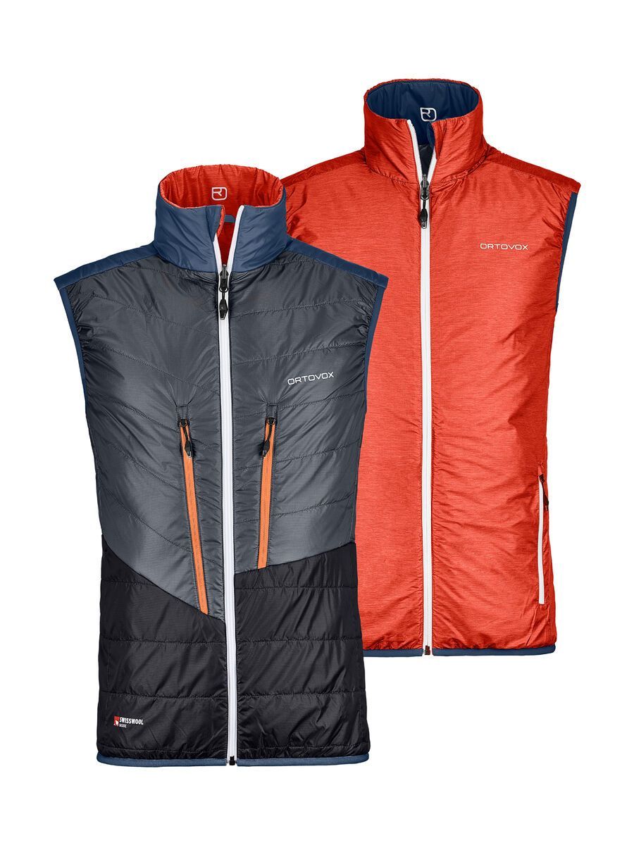 Ortovox Swisswool Light Piz Cartas Vest M, crazy orange blend - Bild 3