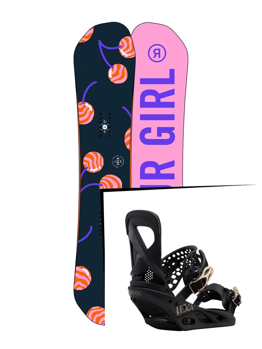 Set: Ride OMG 2017 + Burton Lexa 2017, black gold - Snowboardset - Bild 1