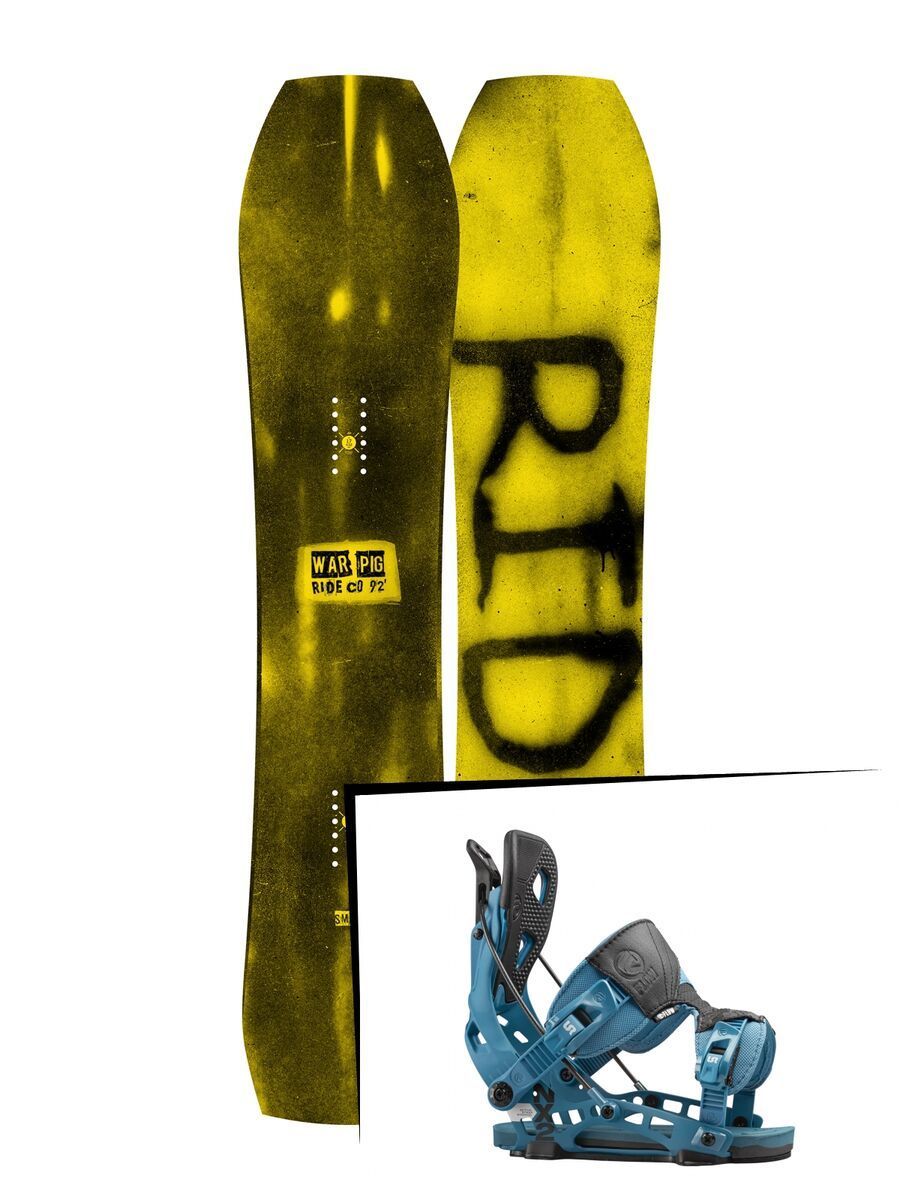 Set: Ride Warpig Small 2017 + Flow NX2 2016, blue - Snowboardset - Bild 1