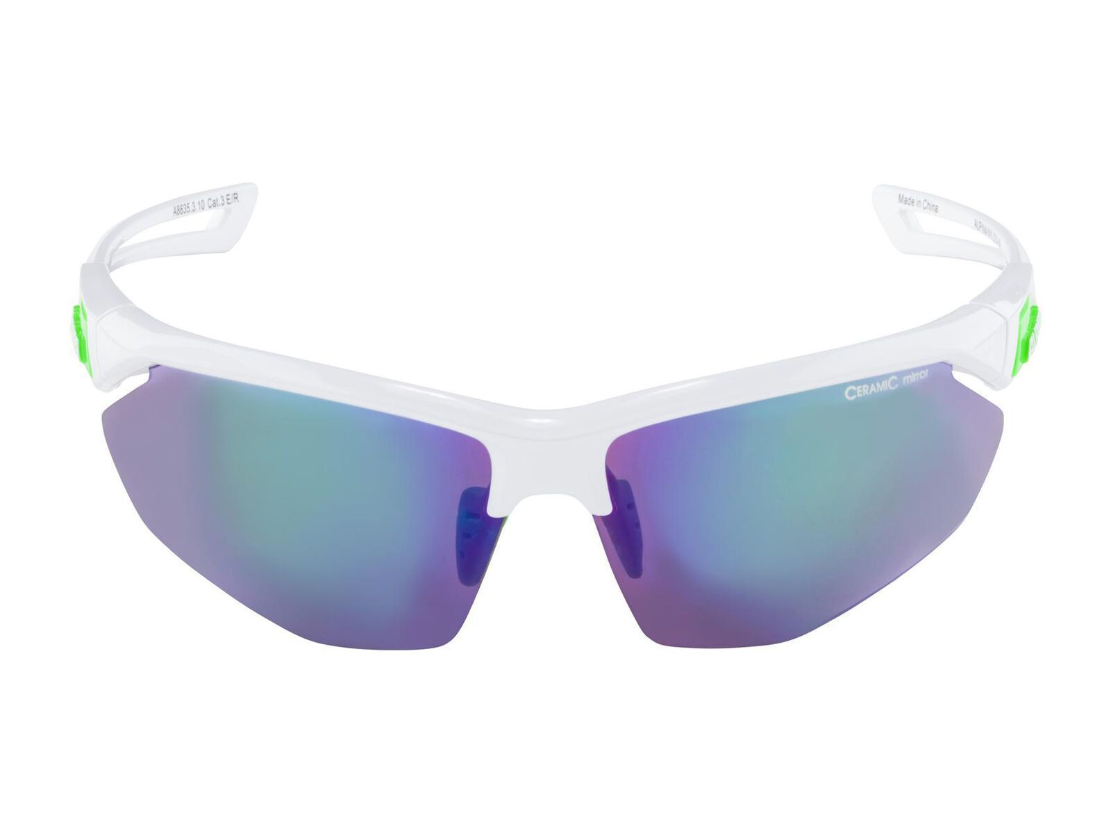 Alpina Nylos HR, white-green/Lens: ceramic mirror green - Bild 2
