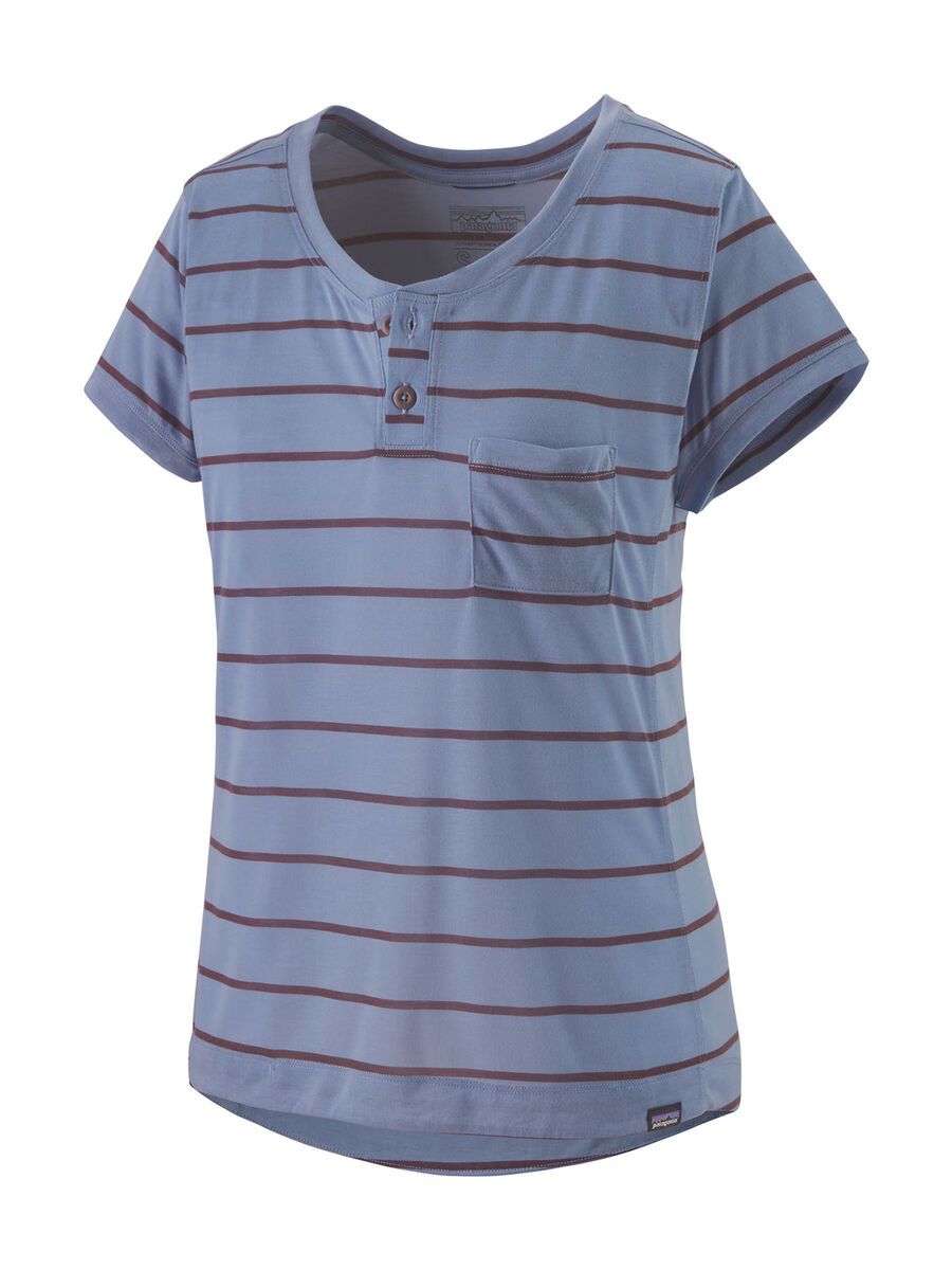 Patagonia Women's Capilene Cool Trail Bike Henley Furrow Stripe, light current blue - Bild 1
