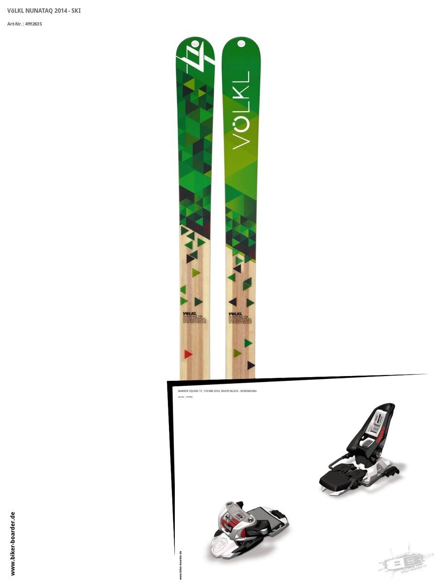Völkl Set: Nunataq 2014 + Marker Squire 11 - Bild 1