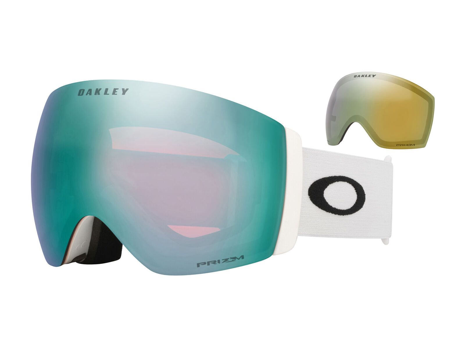 Oakley Flight Deck Pro L, Prizm Snow Sapphire Iridium & Sage Gold / matte white - Bild 1