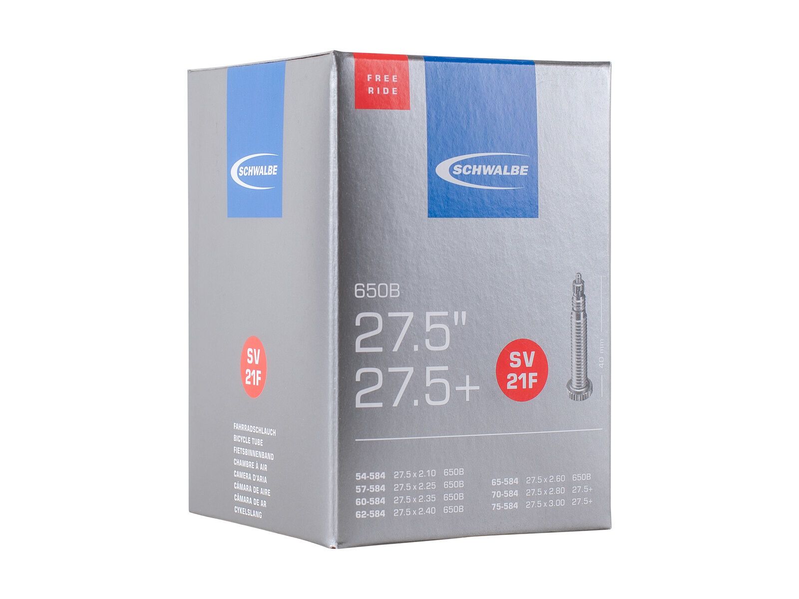 Schwalbe Schlauch SV 21F Freeride - 650B/27.5 x 2.10-3.00 - Bild 1