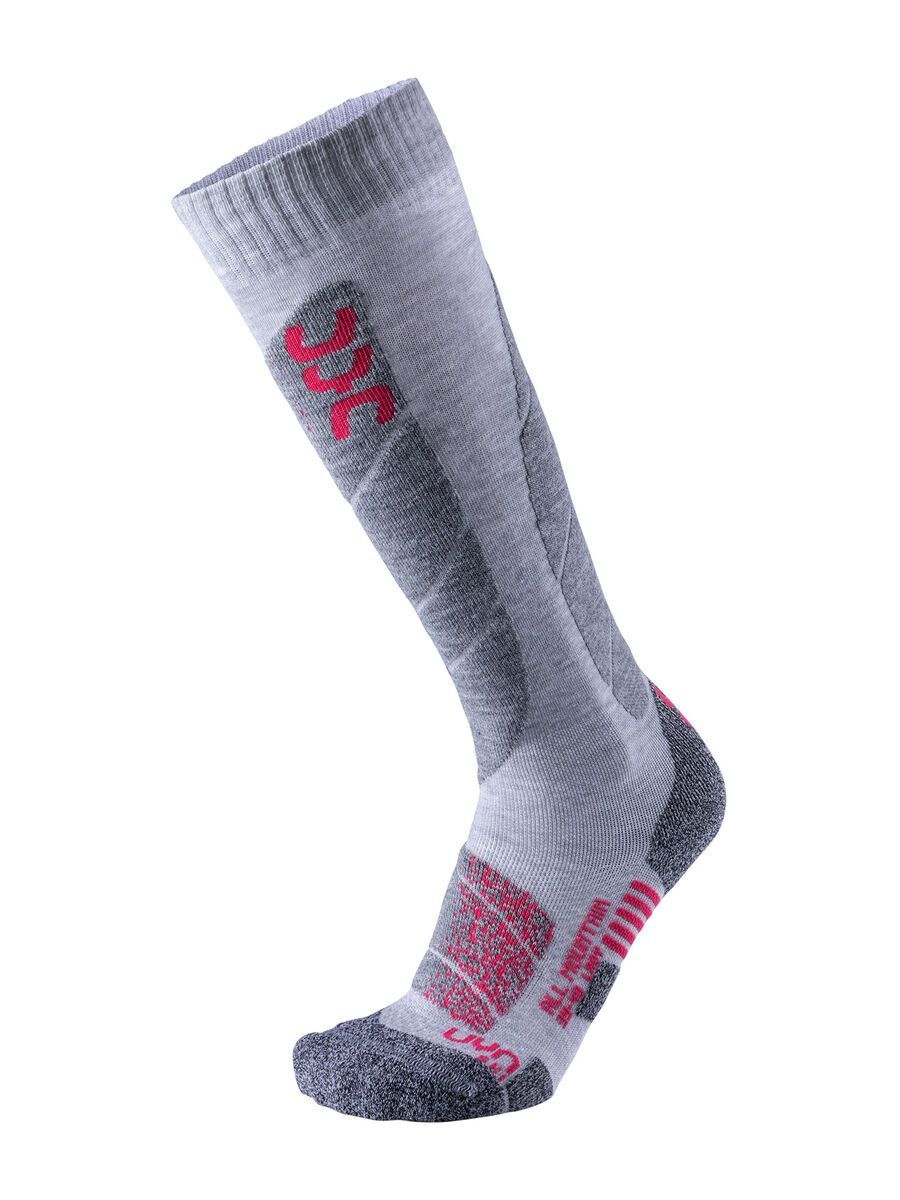 UYN All Mountain Ski Socks Lady, light grey melange/coral - Bild 1