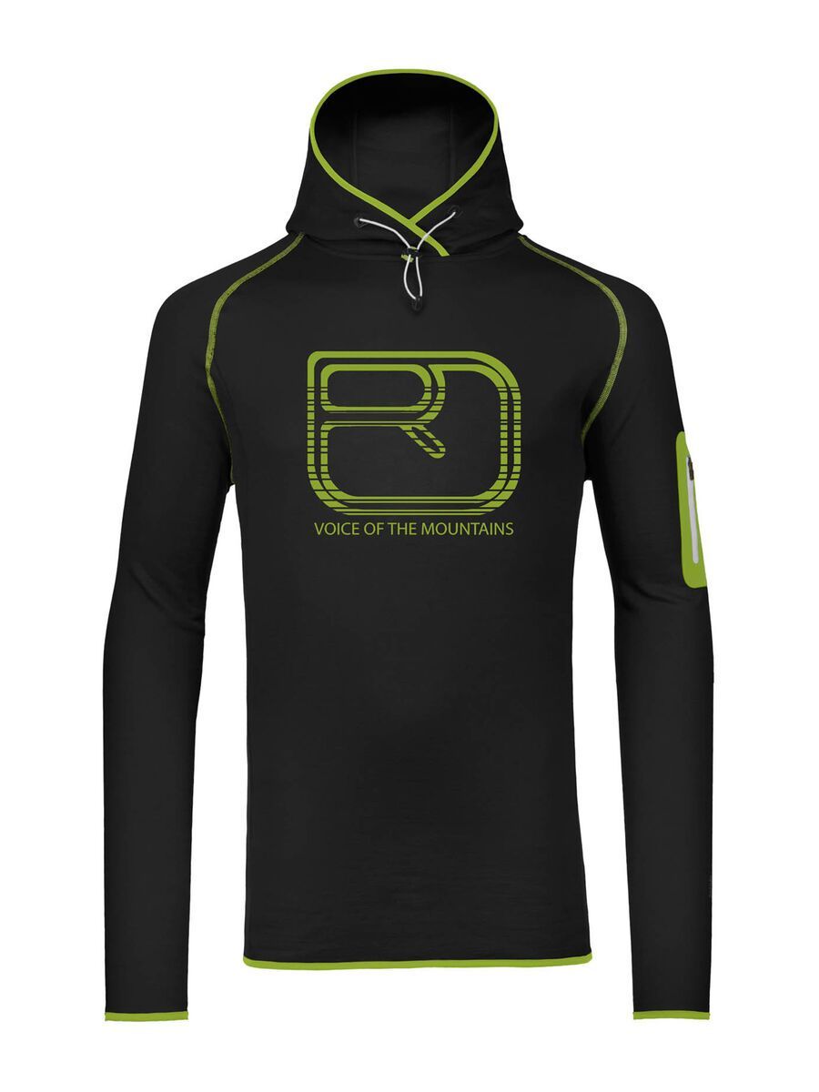 Ortovox Fleece Merino Logo Hoody, black raven - Bild 1