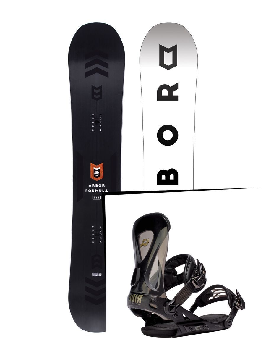 Set: Arbor Formula 2017 + Ride Revolt 2016, black - Snowboardset - Bild 1