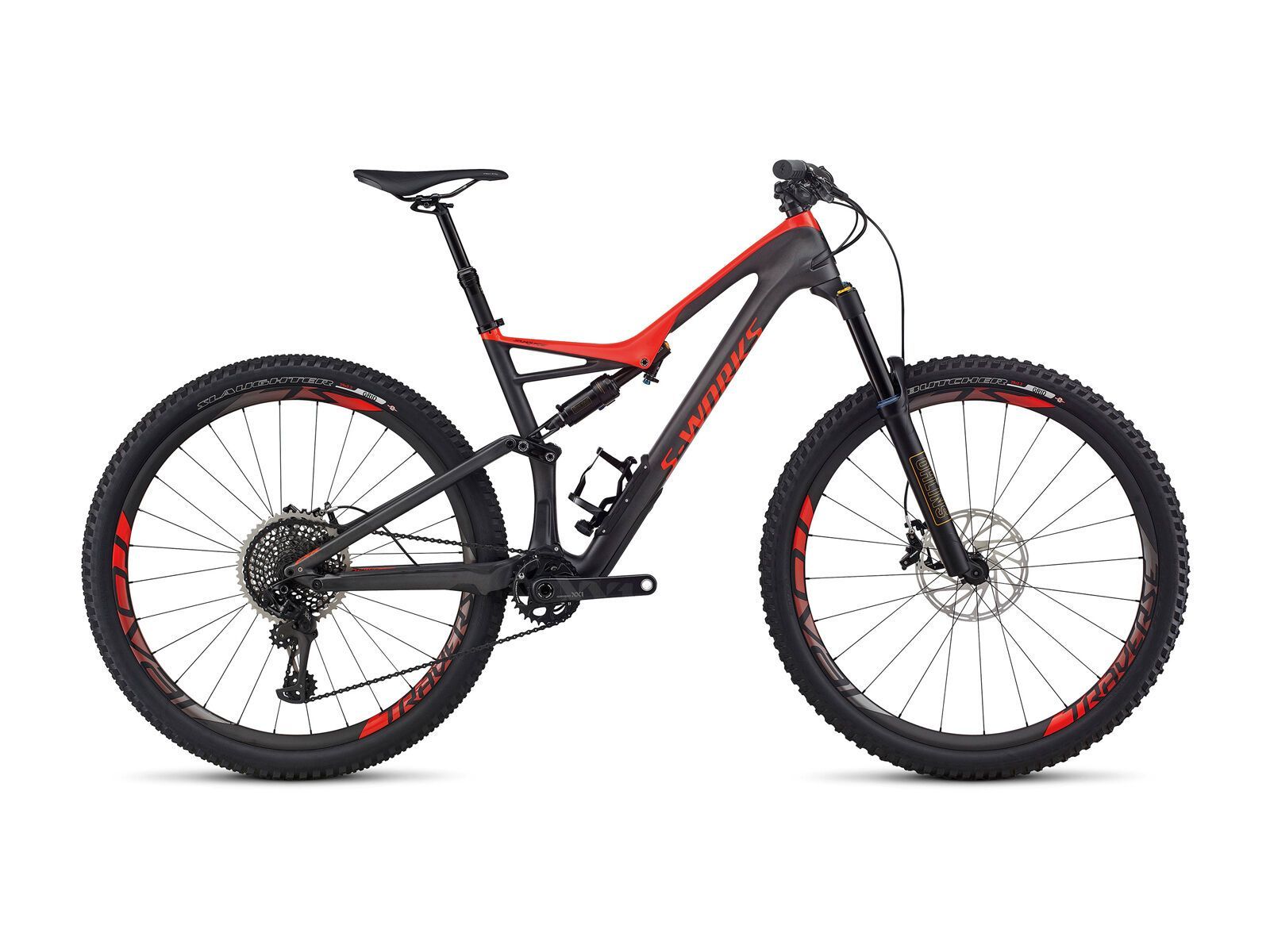 Specialized S-Works Stumpjumper FSR Carbon 29, silver tint carbon/rocket red - Bild 1