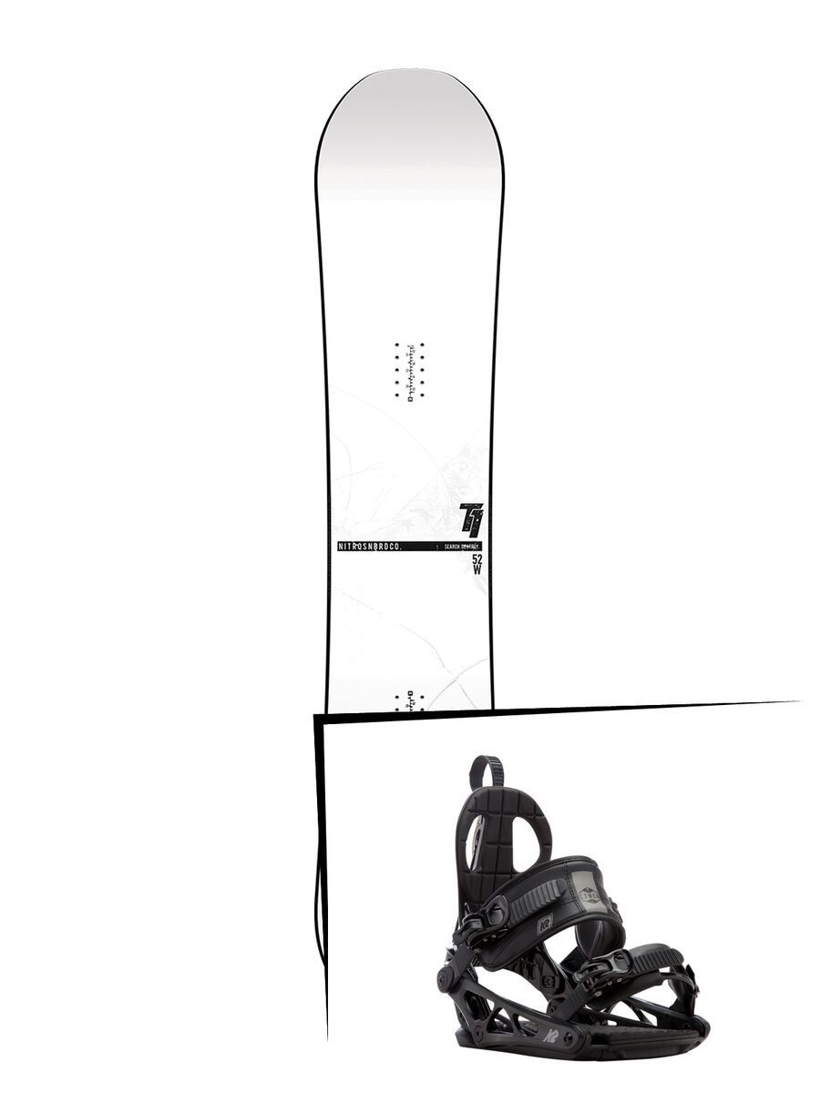 Set: Nitro T1 Wide 2017 + K2 Cinch CTC 2017, black - Snowboardset - Bild 1