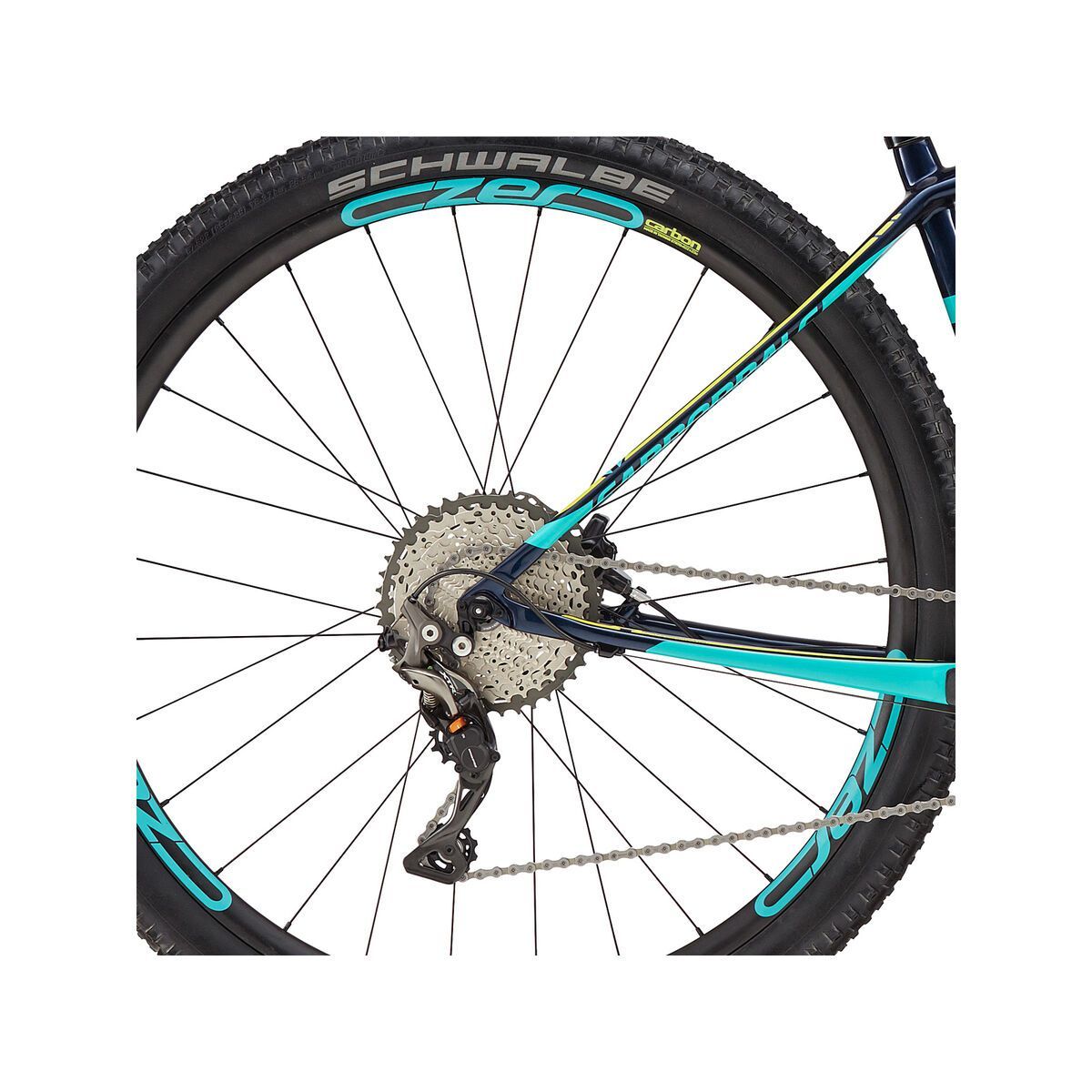 Cannondale F-SI Carbon 2 29, midnight blue w/ neon spring and turquoise, gloss - MDN - Bild 4